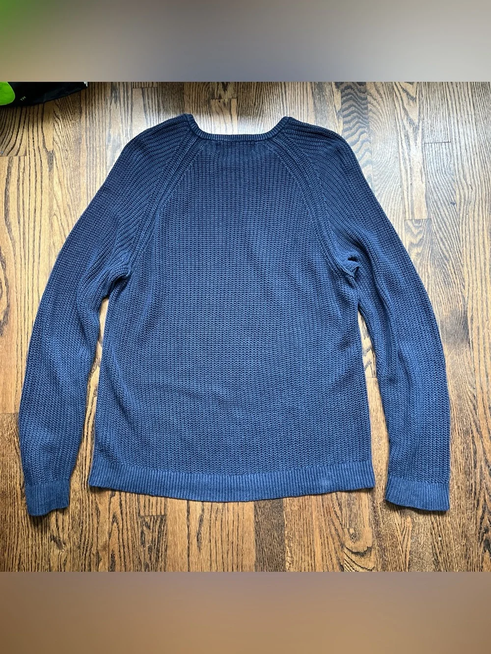 Banana Republic Italian Linen Sweater Navy Blue Men’s XL Fishnet Loose Knit